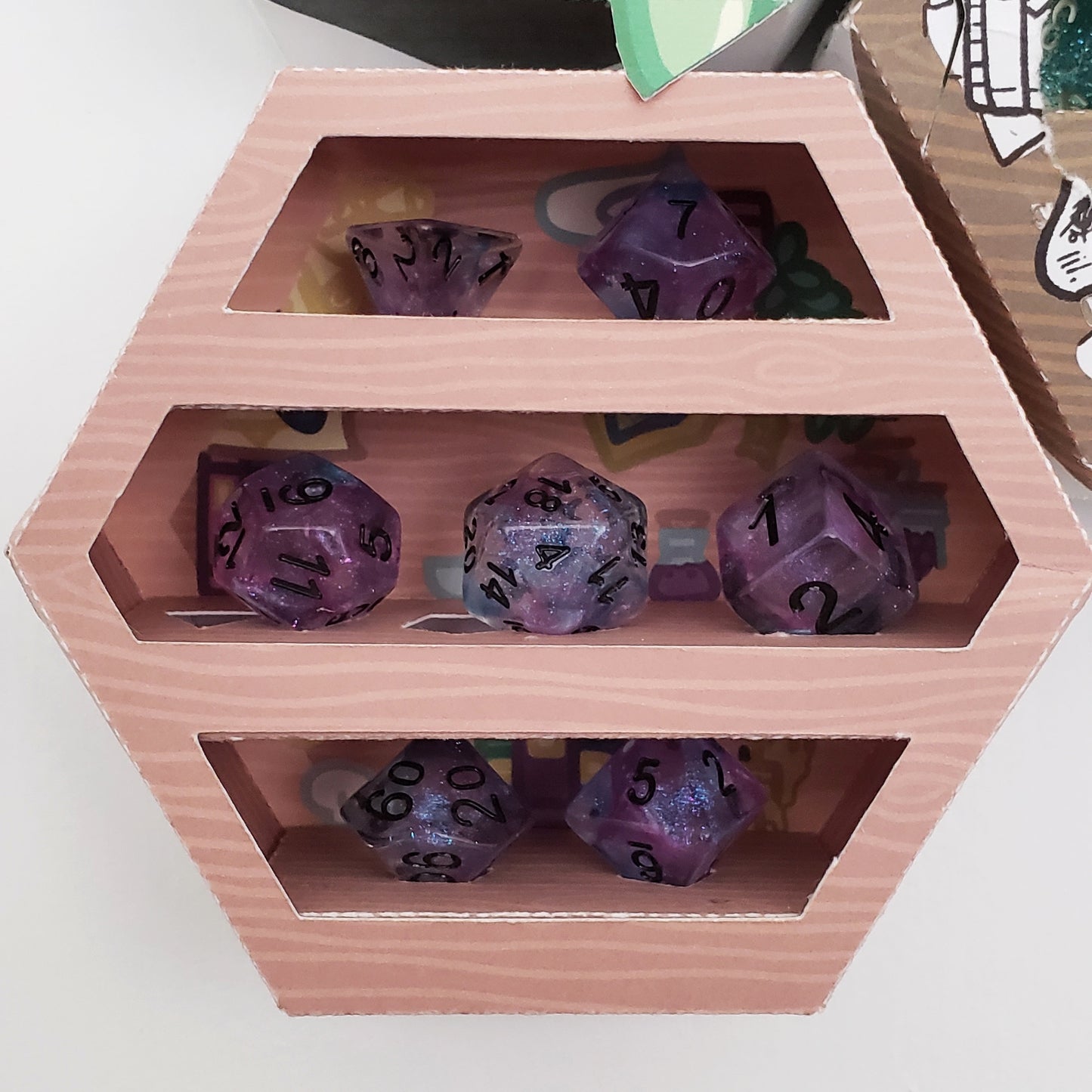 PDF FILE, Papelchemy Printable Dice Hex Display Shelf Papercraft