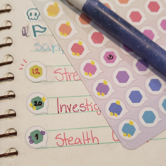 Check Stickers for ttrpg journaling